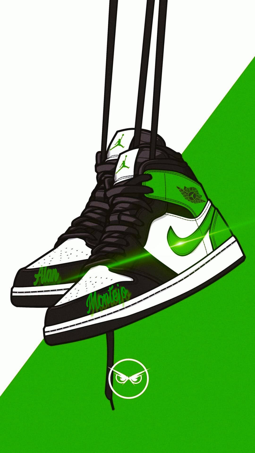 Træd ud i stil med denne levende par grønne sko. Wallpaper