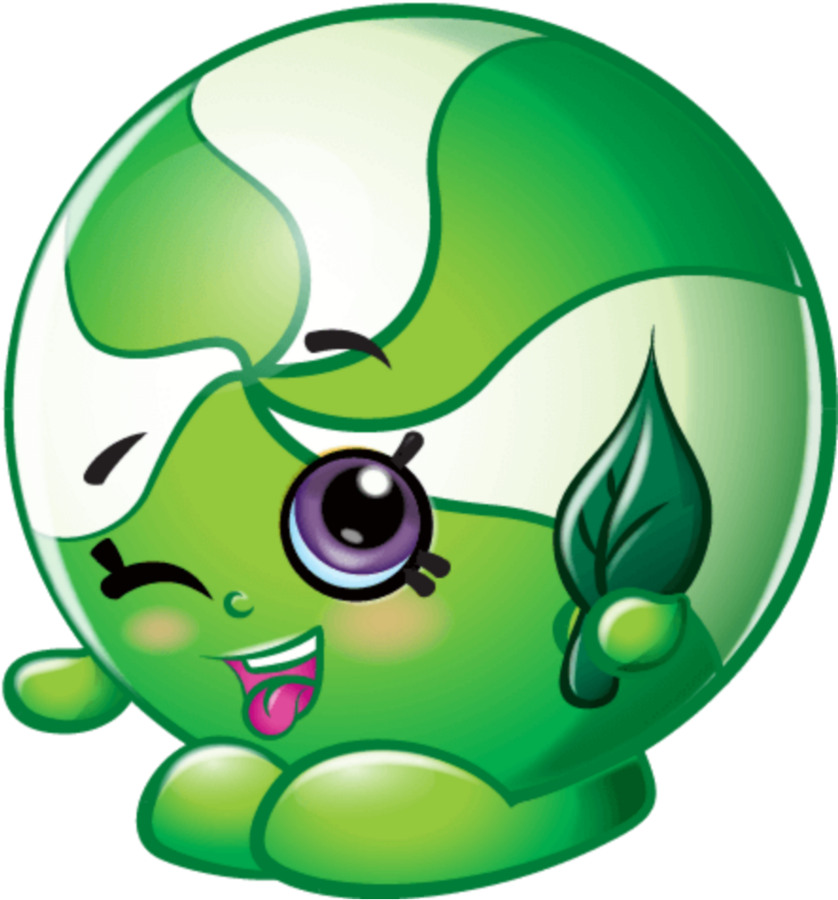 Green Shopkins Character Winking PNG