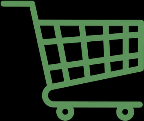 Green Shopping Cart Icon PNG