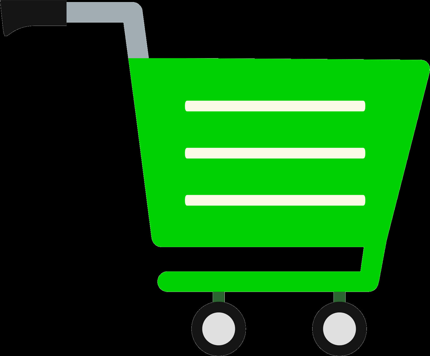 Green Shopping Cart Icon PNG