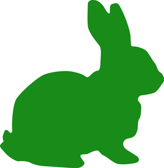 Green Silhouette Bunny PNG