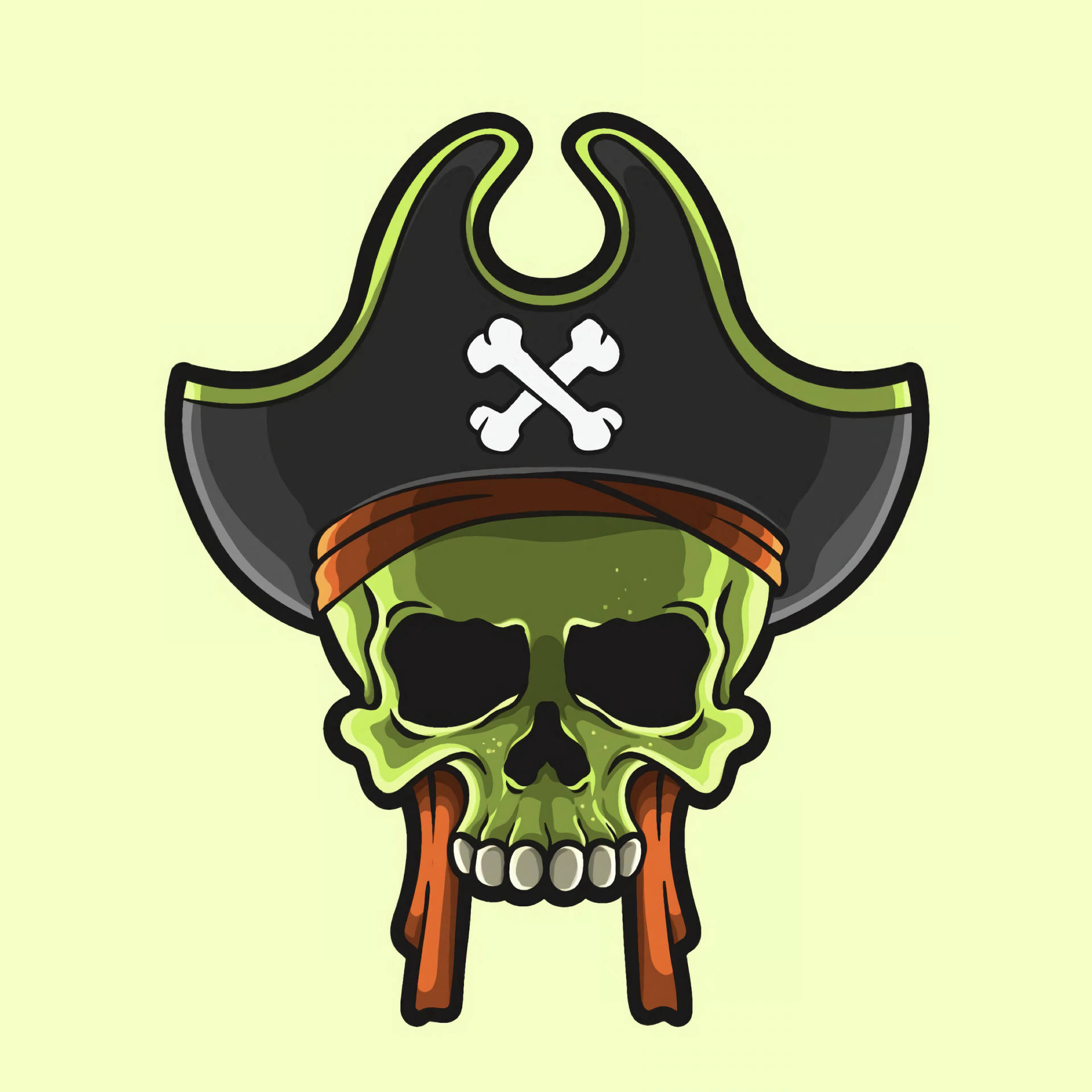 Green Skull Pirate Logo