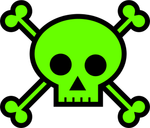 Green Skulland Crossbones Graphic PNG
