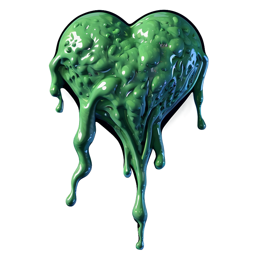 Green Slime Heart Png Pof PNG