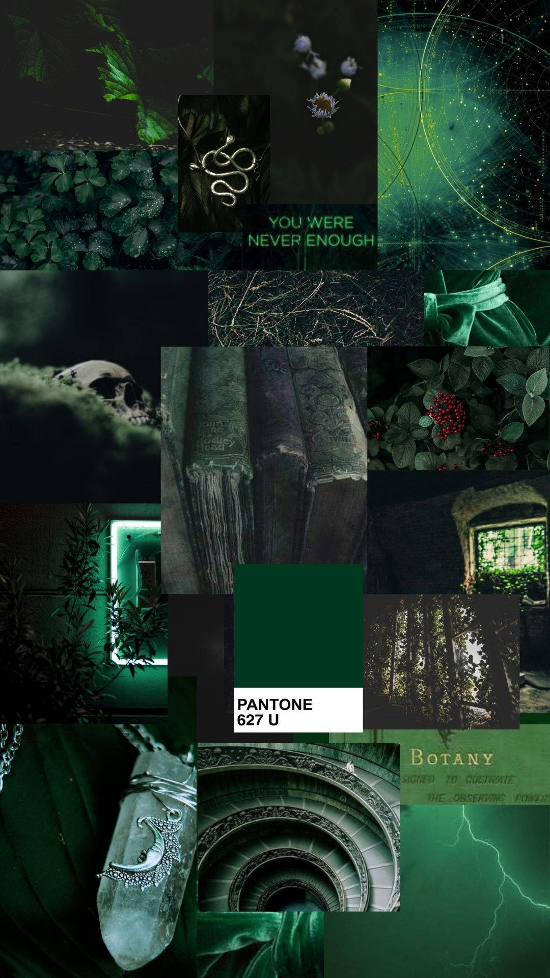 Green Slytherin Aesthetic Collection Wallpaper