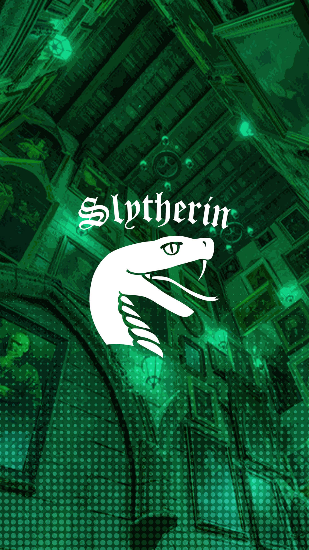 Estéticade Slytherin En Hogwarts De Color Verde. Fondo de pantalla