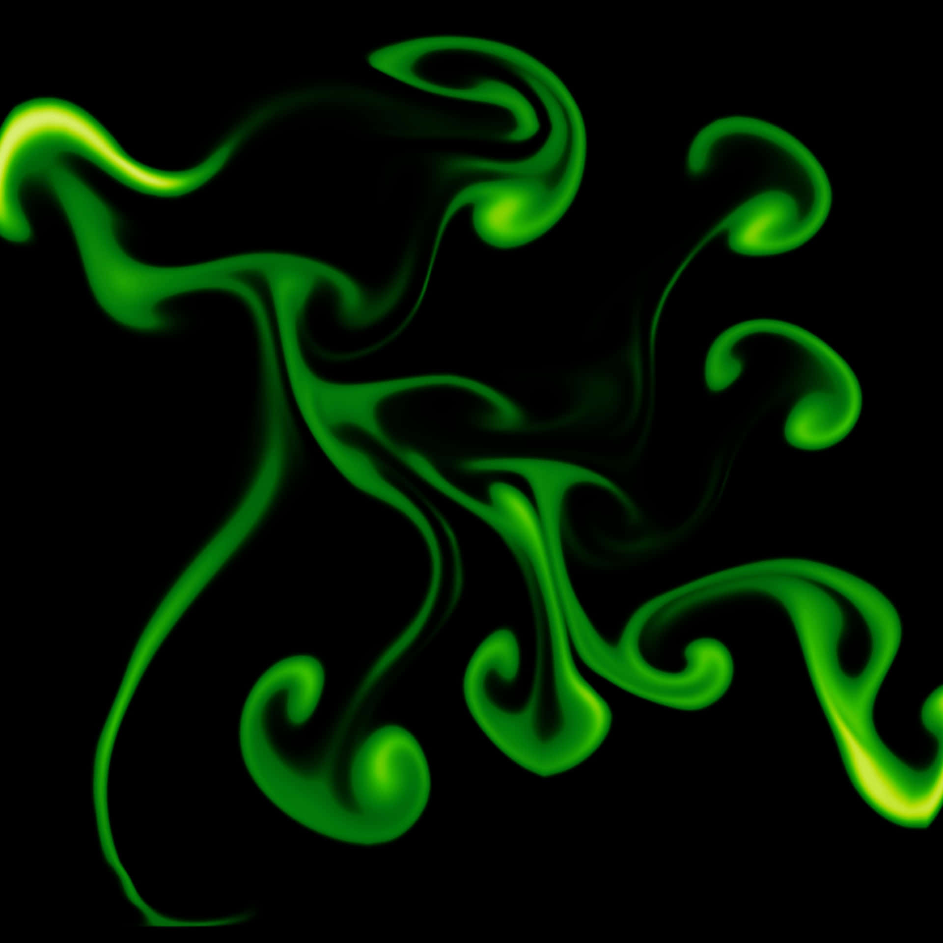 Green Smoke Swirls And Twirls Wallpaper