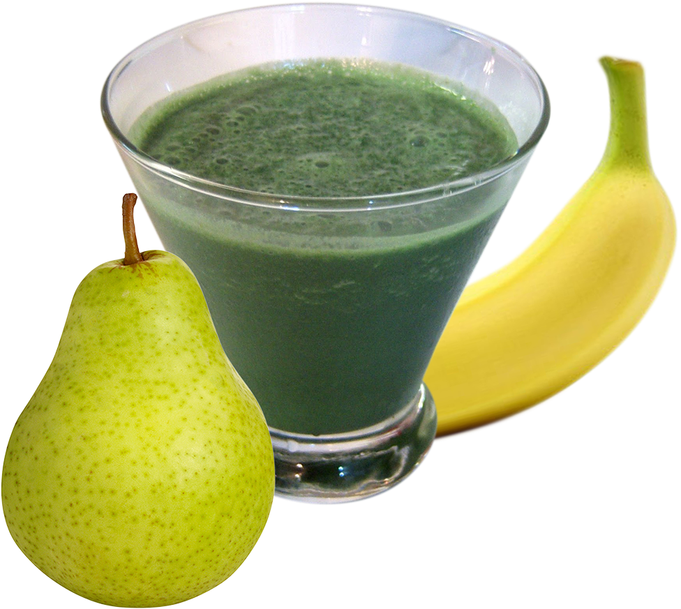 Green Smoothiewith Fruit Ingredients PNG