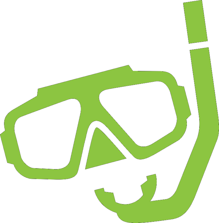 Green Snorkel Mask Icon PNG
