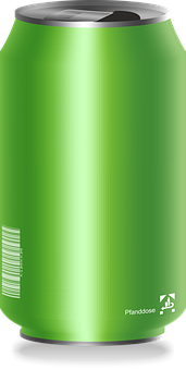 Green Soda Can Mockup PNG