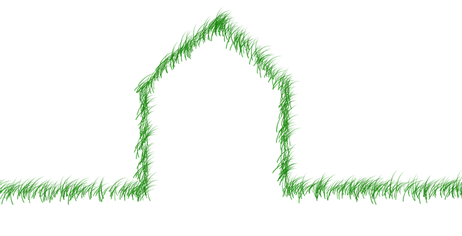 Green Soundwave House Shape PNG