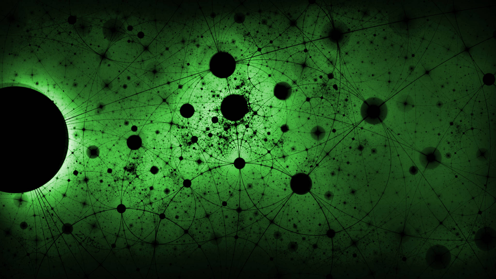 Green Space Black Hole Constellations Wallpaper