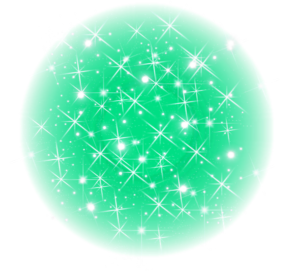 Green Sparkling Globe Effect PNG