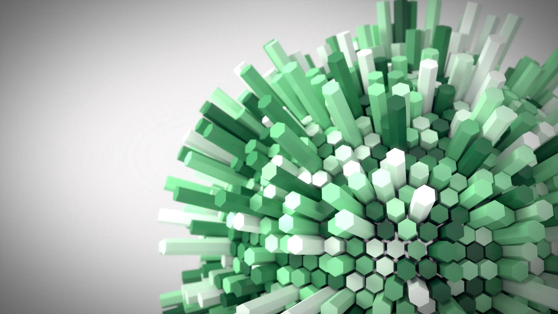 Green Spherical Hexagon Blocks Wallpaper