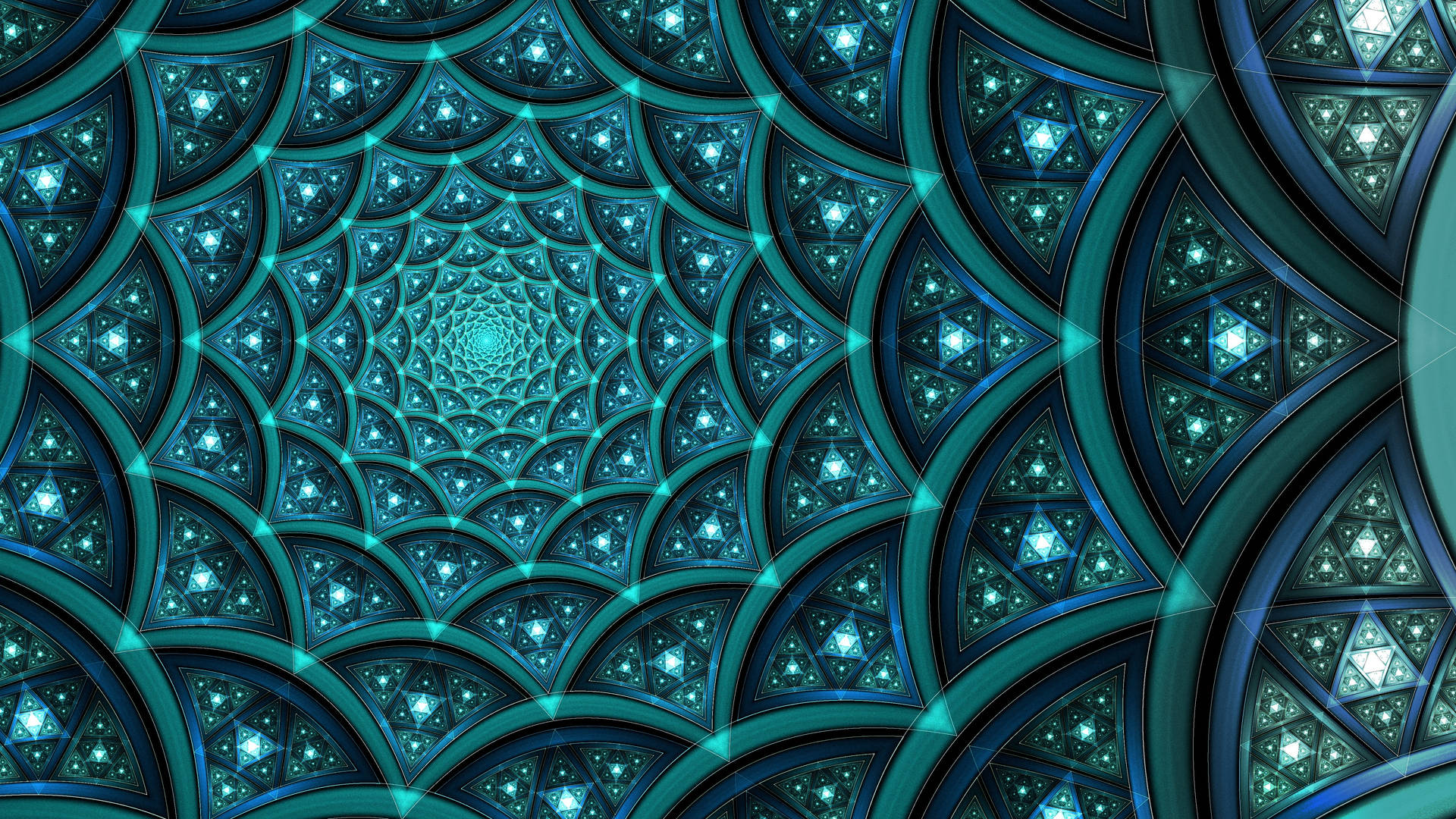 Green spiral creates a beautiful abstract background Wallpaper