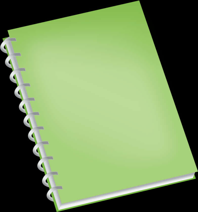 Green Spiral Notebook Graphic PNG