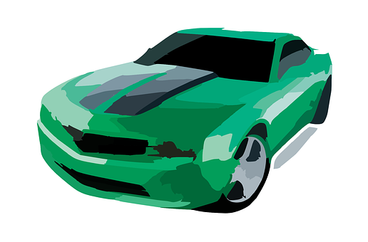 Green Sports Car Illustration PNG