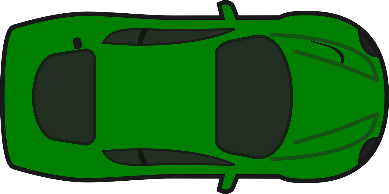 Green Sports Car Top View PNG