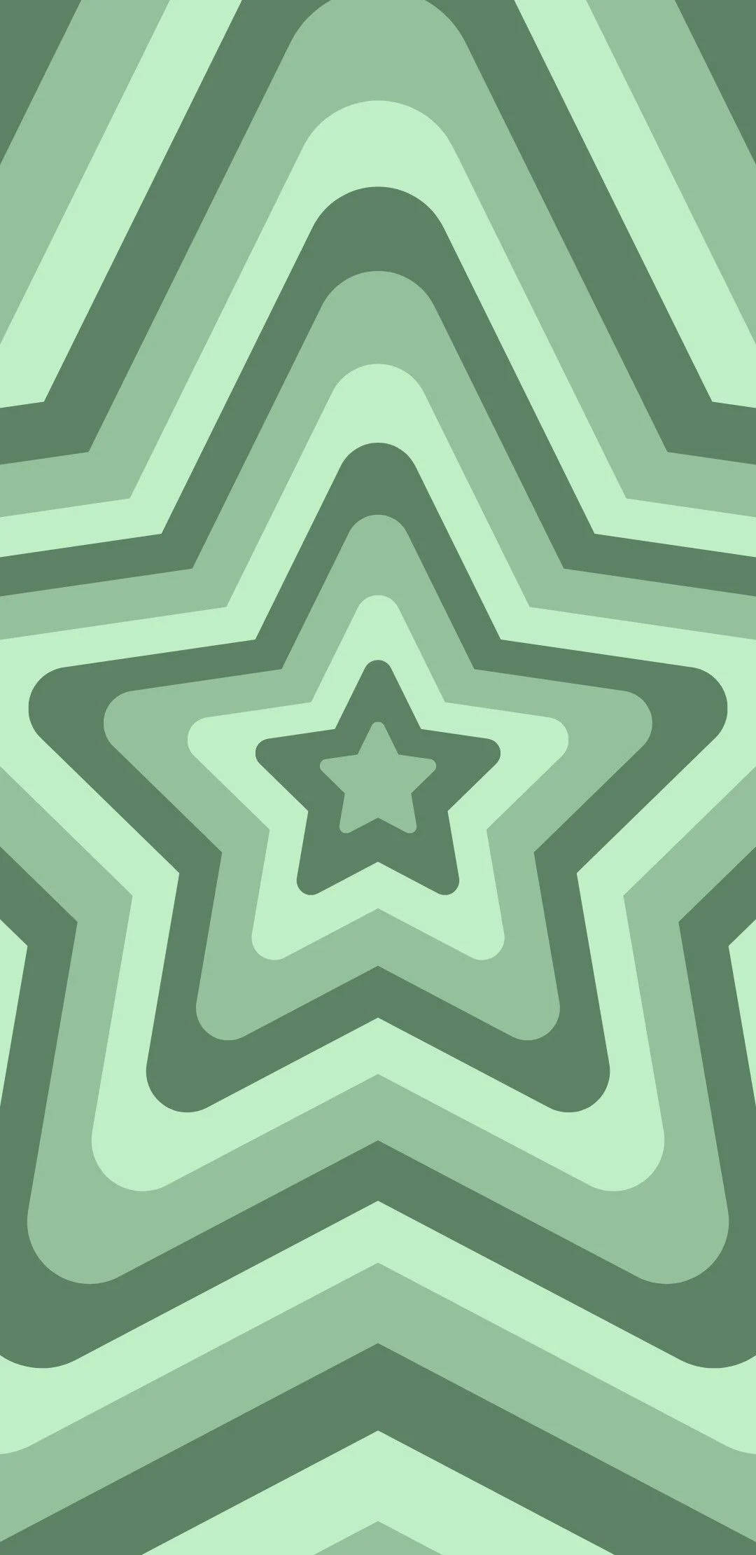 Elegant Preppy Pfp with Green Star pattern Wallpaper