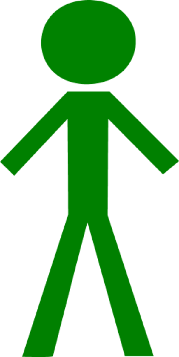 Green Stick Figure Graphic PNG