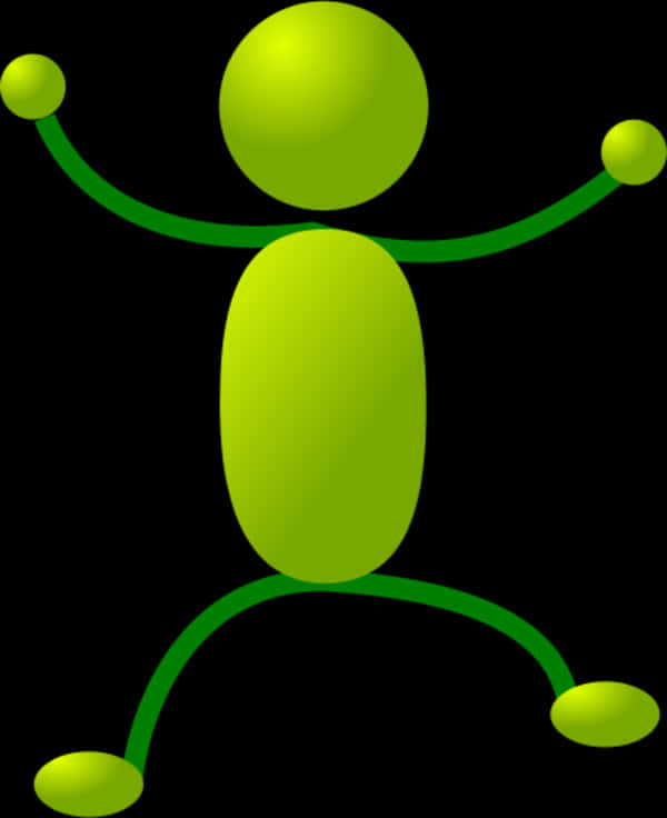 Green Stickman Illustration PNG