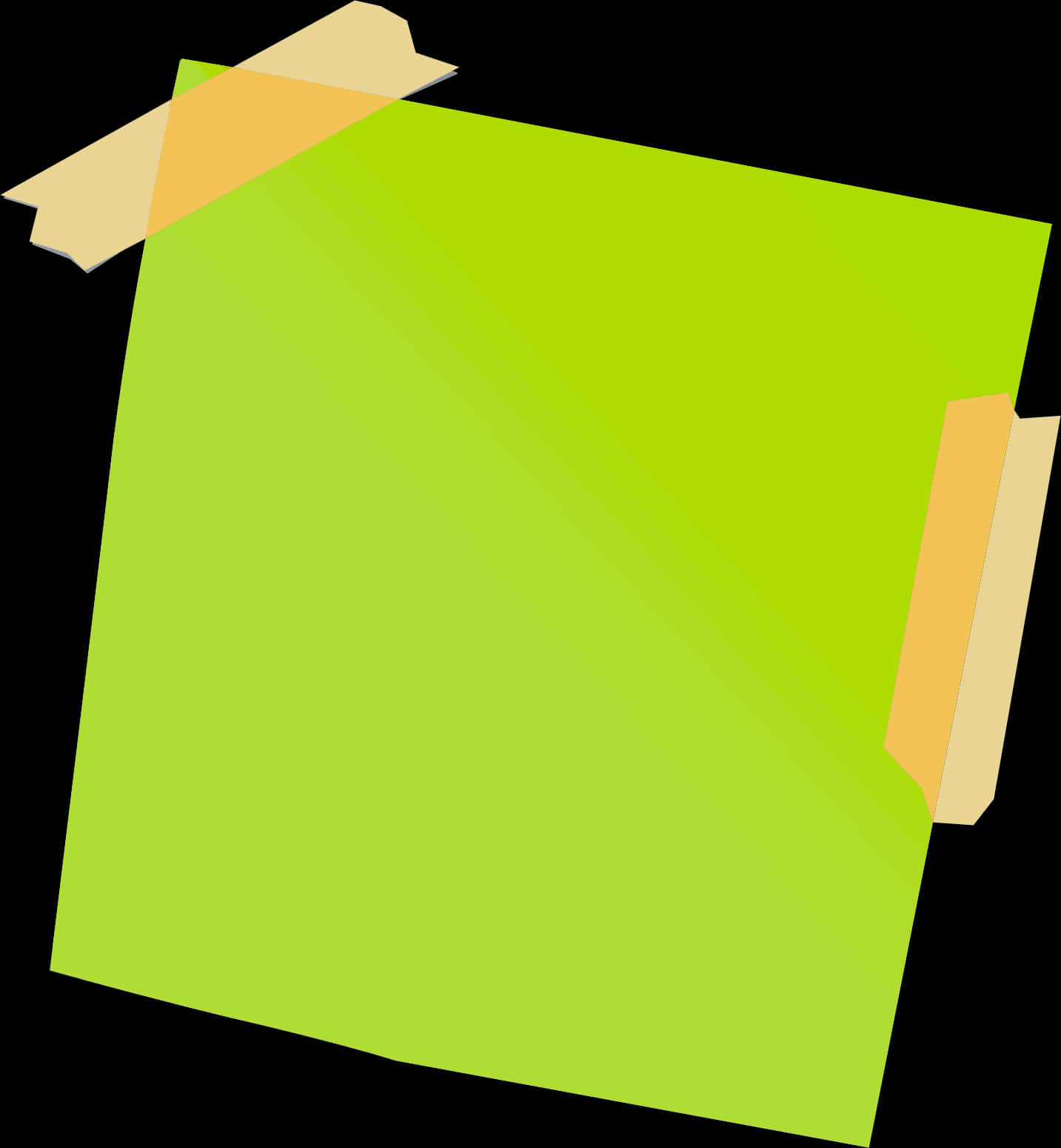 Green Sticky Notewith Tape PNG