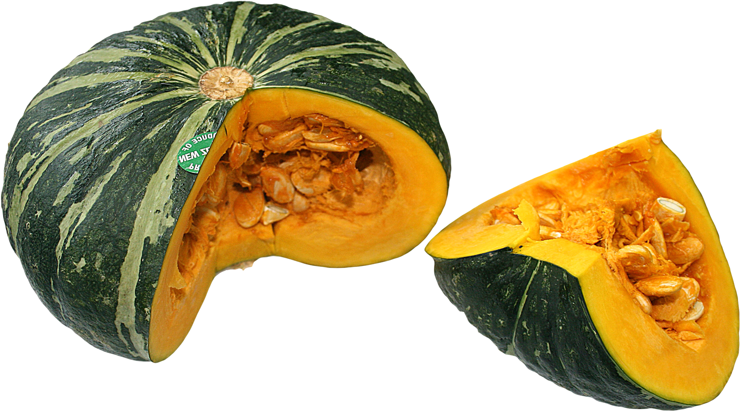 Green Striped Pumpkin Cut Open PNG