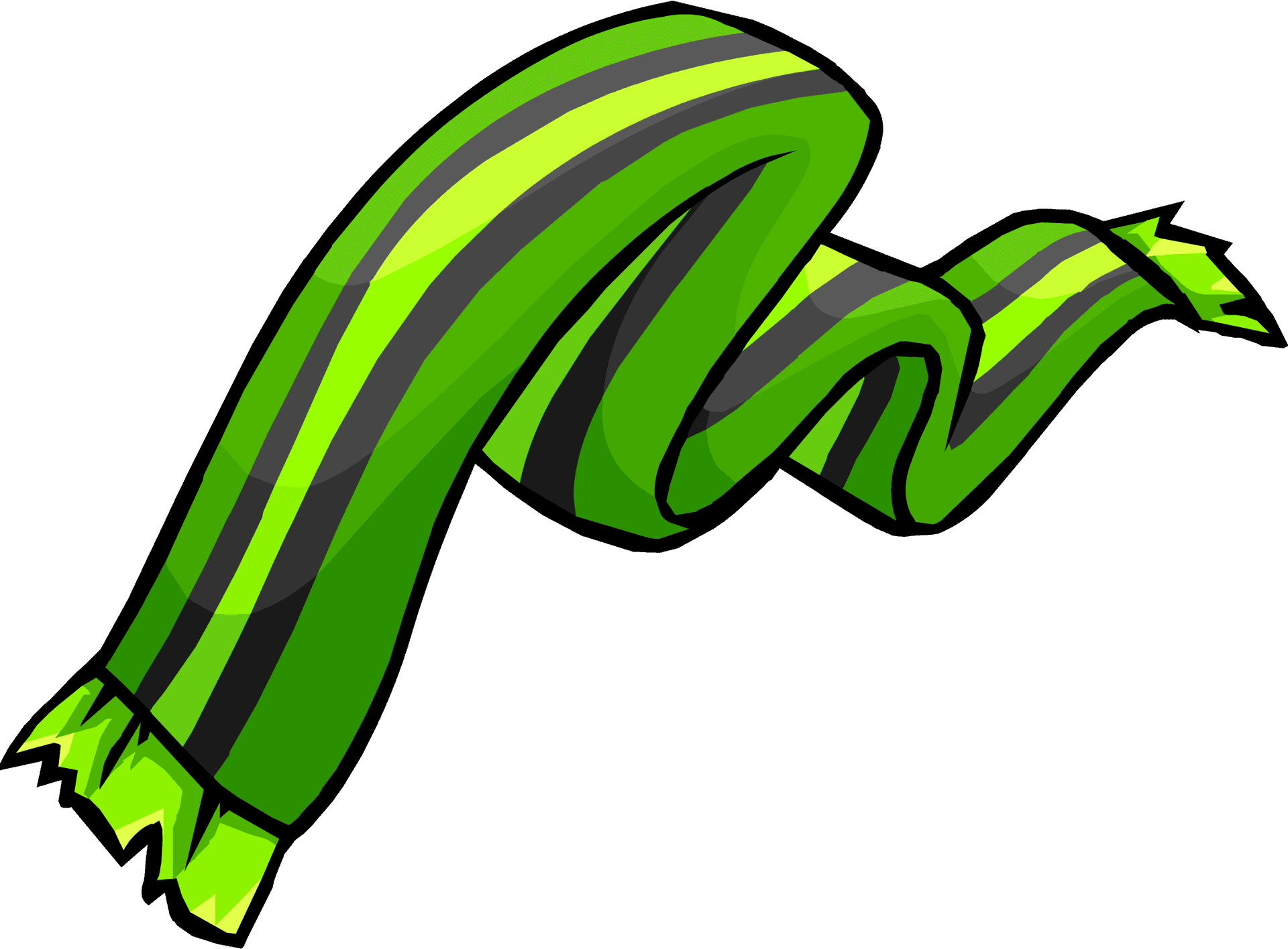 Green Striped Scarf Cartoon PNG