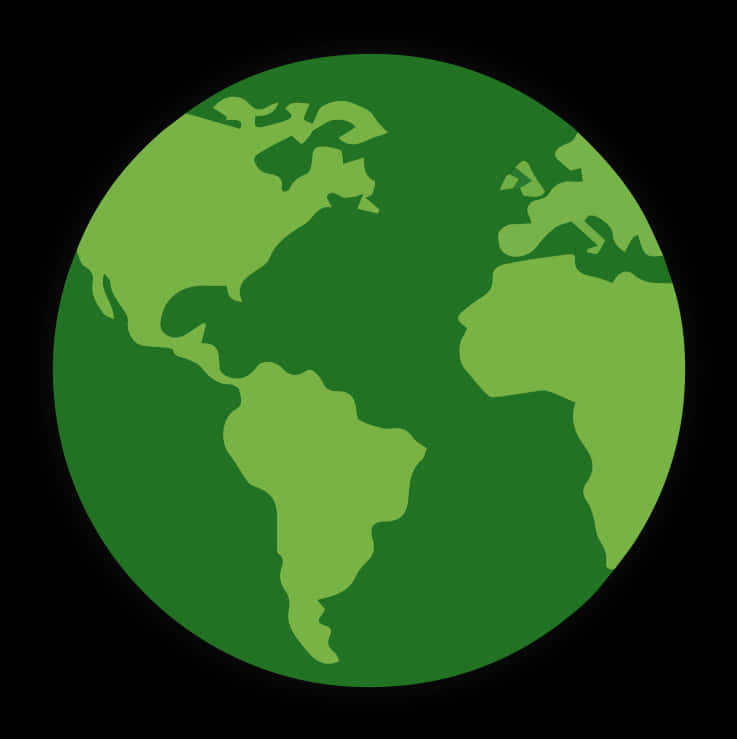 Green Styled Simplified World Map PNG