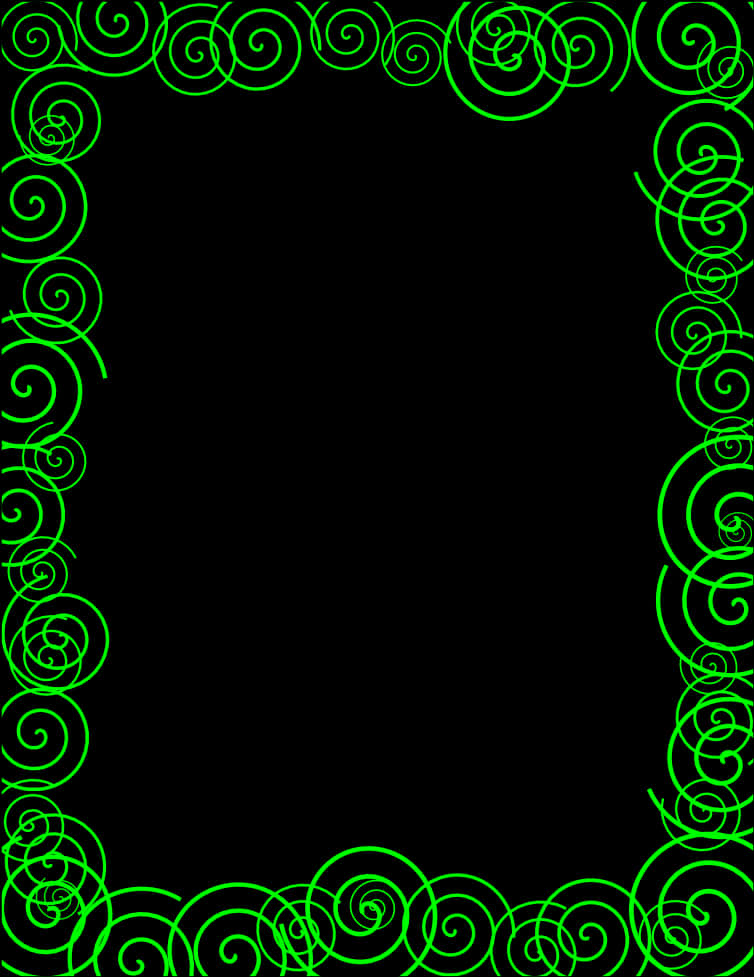 Green Swirl Decorative Border PNG