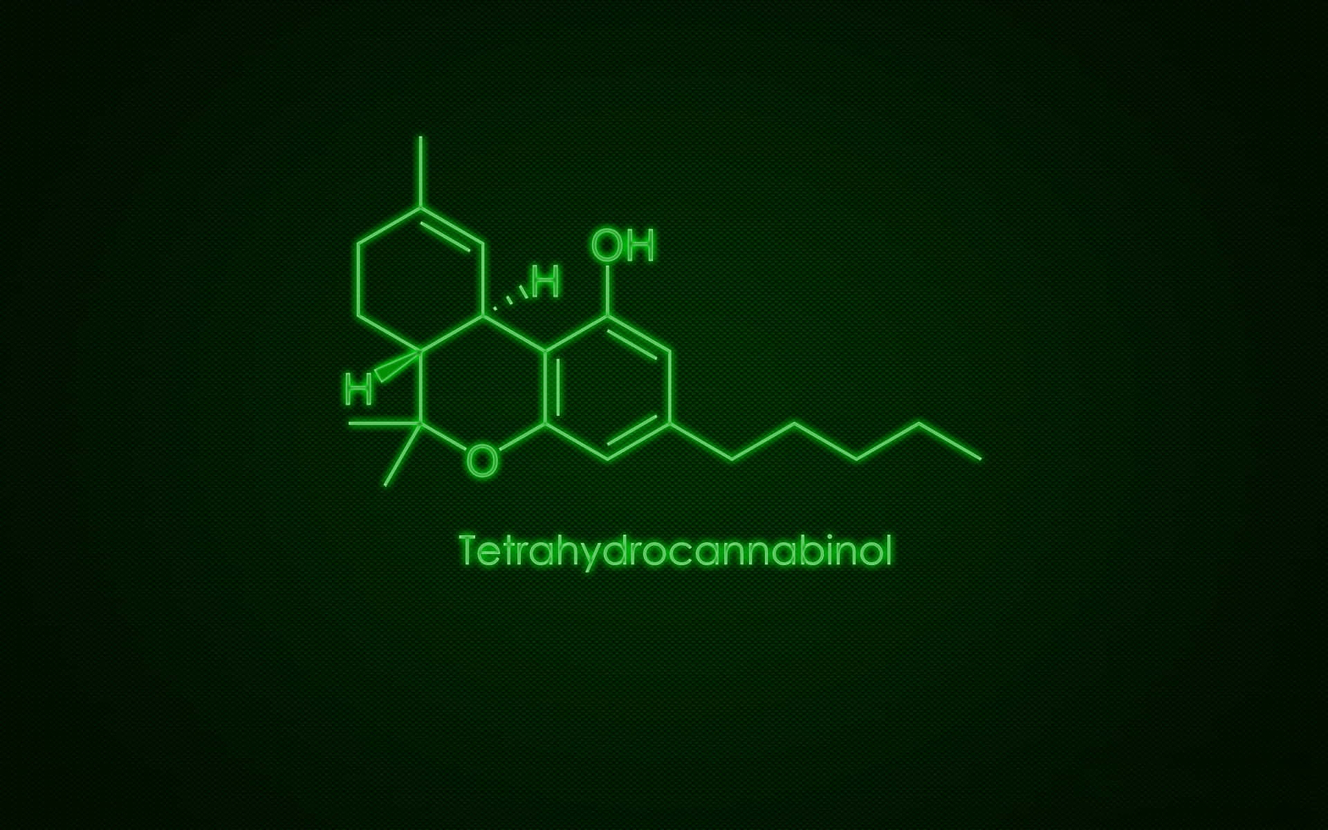 Green T H C Molecule Structure Wallpaper