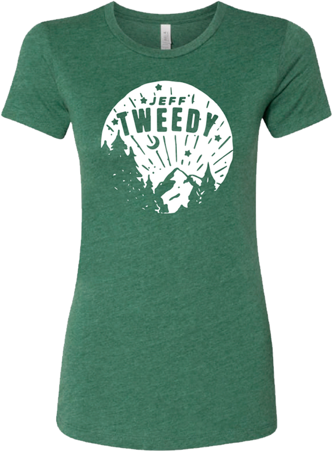 Green T Shirtwith White Graphic Print PNG