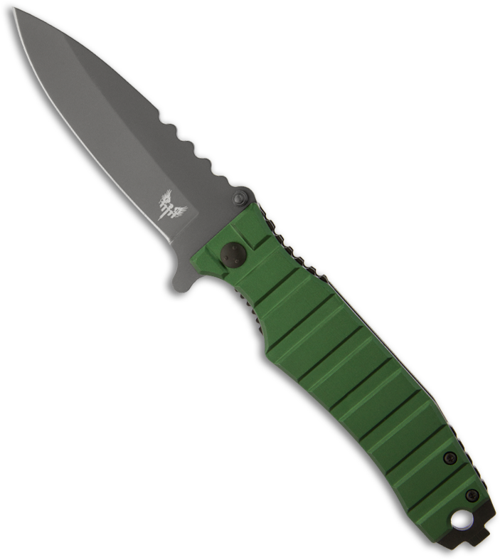 Green Tactical Folding Knife PNG