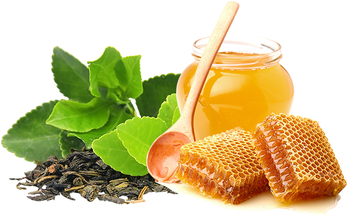 Green Tea Honey Ingredients PNG