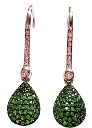 Green Teardrop Earrings PNG