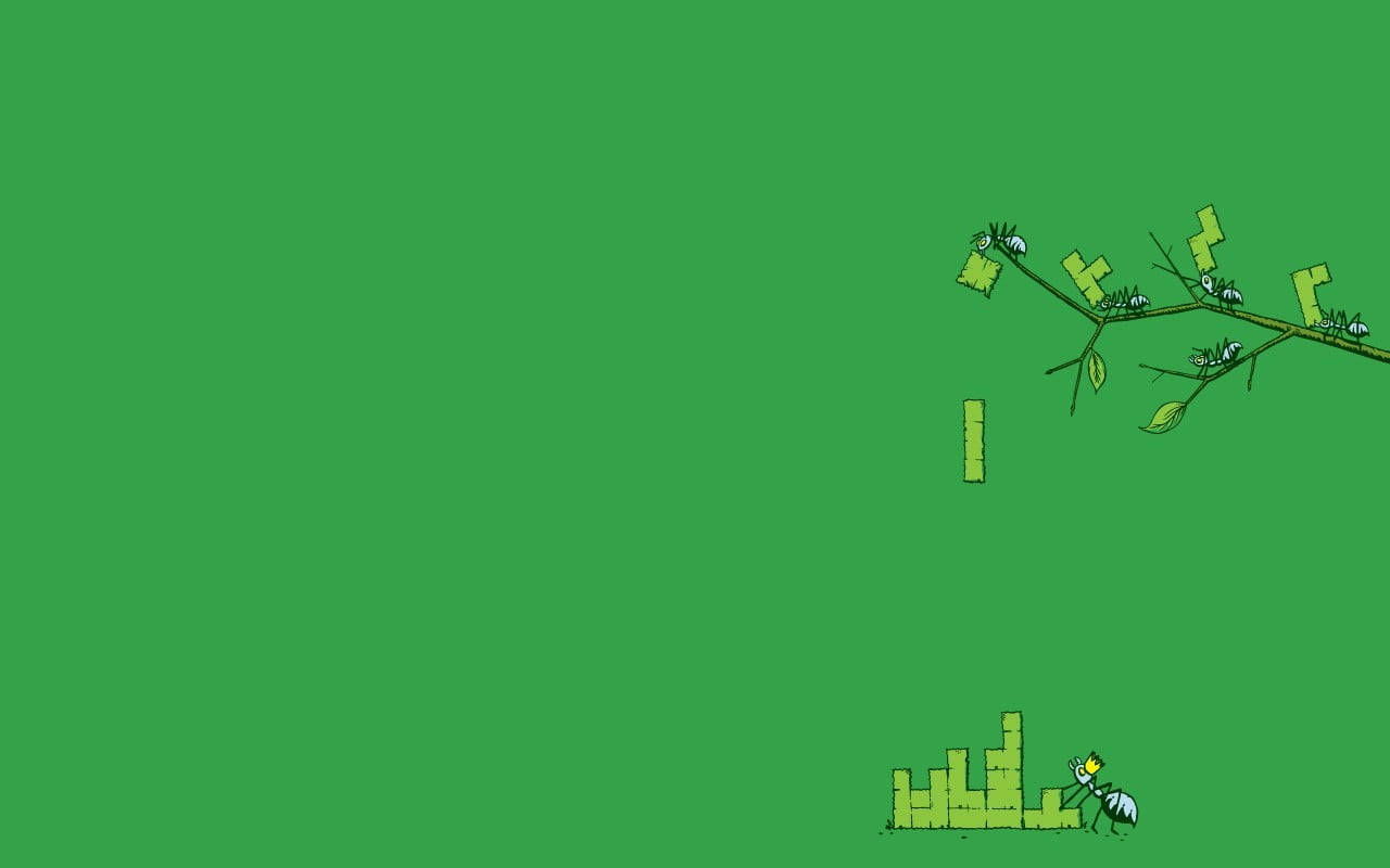 Árvorede Tetris Verde. Papel de Parede