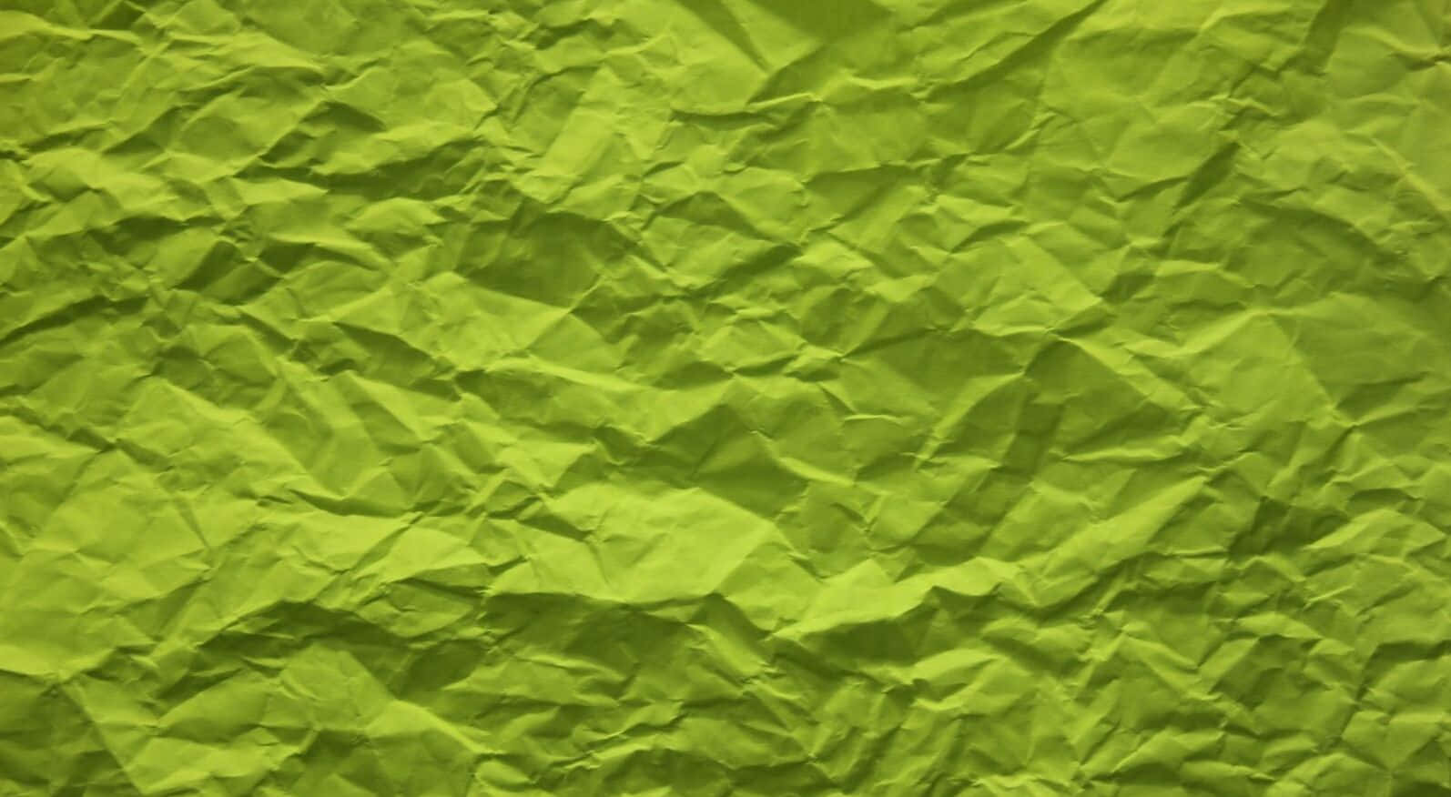 Lime Green Crumpled Paper Texture Background