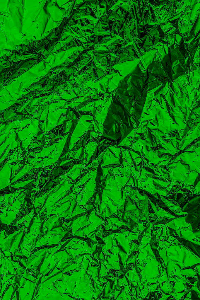 Skrynkliggrön Folie Textur Bakgrund
