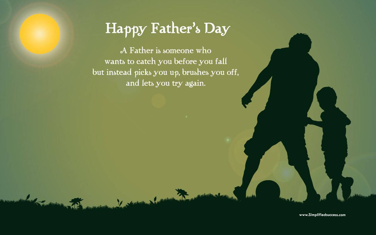 Green-themed Father's Day Greeting Wallpaper