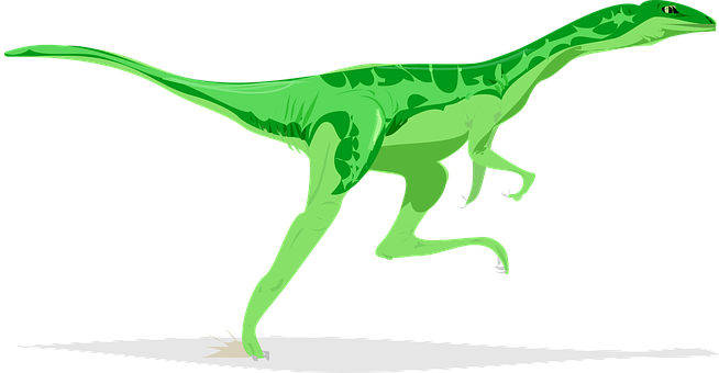 Green Theropod Dinosaur Illustration PNG