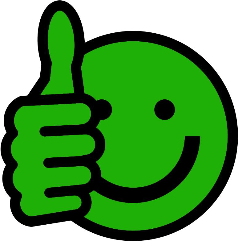 Green Thumbs Up Smiley Face Emoji PNG