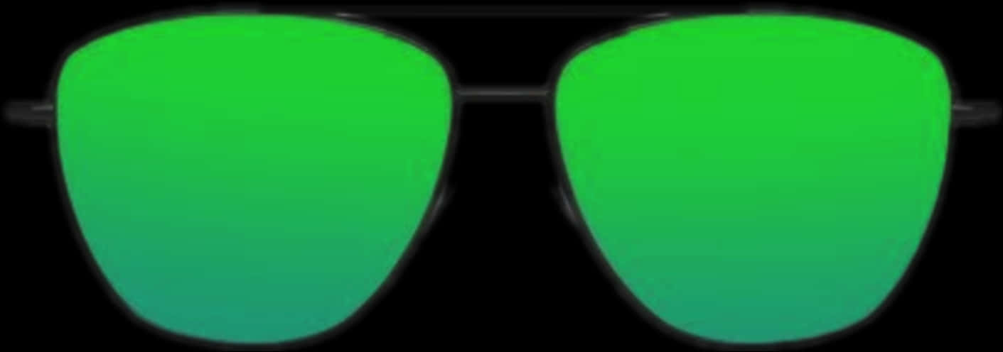 Green Tinted Round Glasses PNG