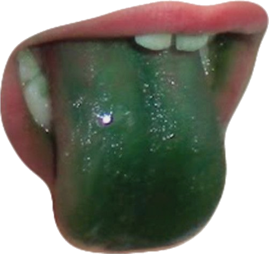 Green Tongue Close Up PNG