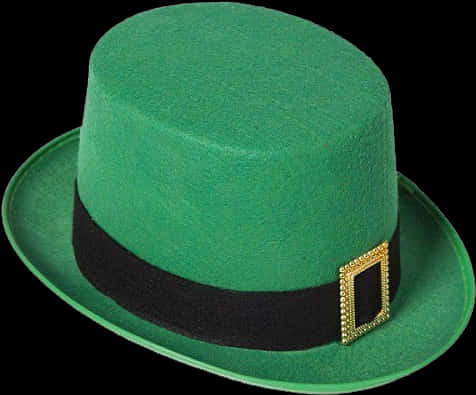 Green Top Hatwith Gold Buckle PNG