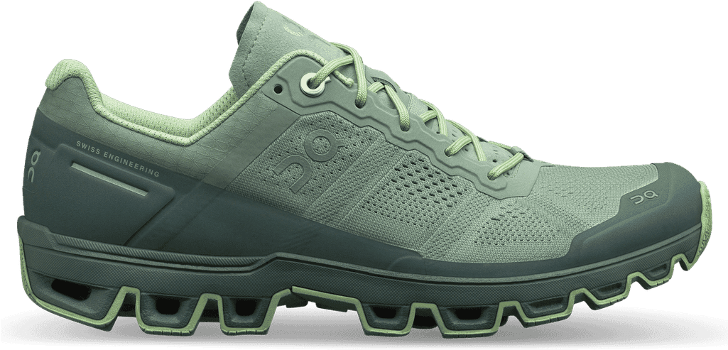Green Trail Running Shoe Side View PNG