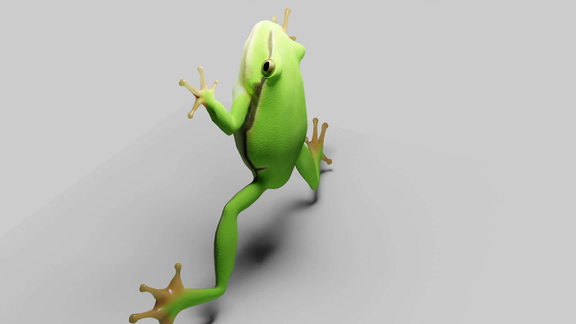 Green Tree Frog Climbing Wallpaper