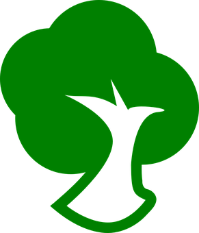 Green Tree Silhouette Graphic PNG