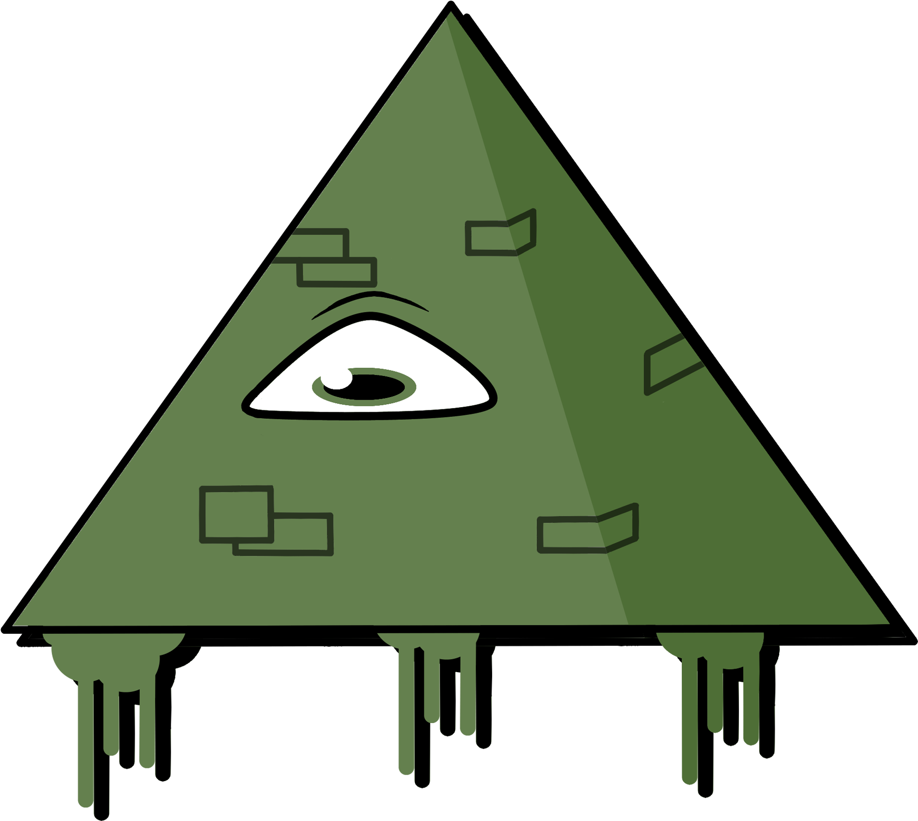 Green Triangle With Eye Illustration PNG