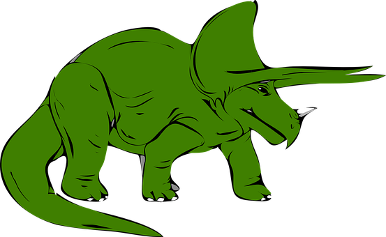 Green Triceratops Illustration PNG