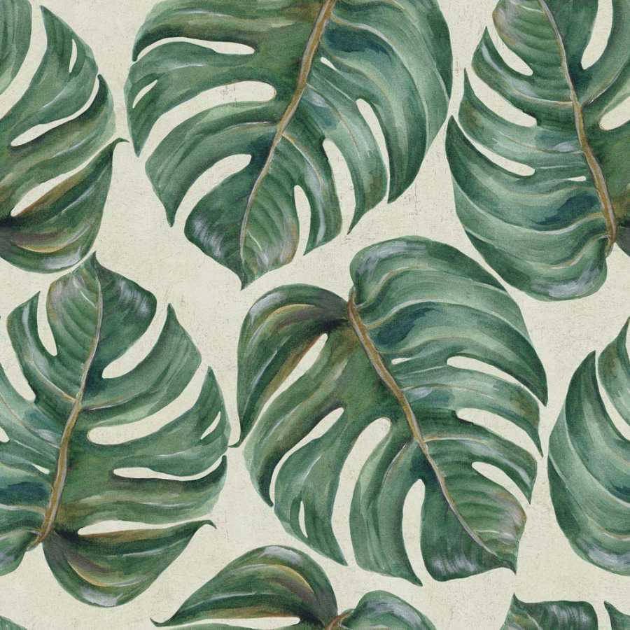 Tropical Green Leaf Wallpaper